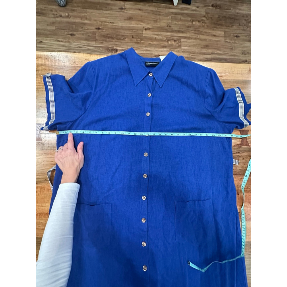 Melissa Harper Blue Linen Rayon Maxi Dress 22W - Picture 8 of 11